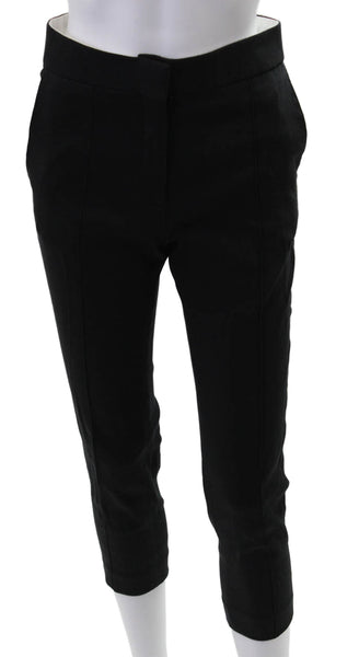IRO Womens Capri Pants Black Polyester Blend Zip Inseam 23 Size 36