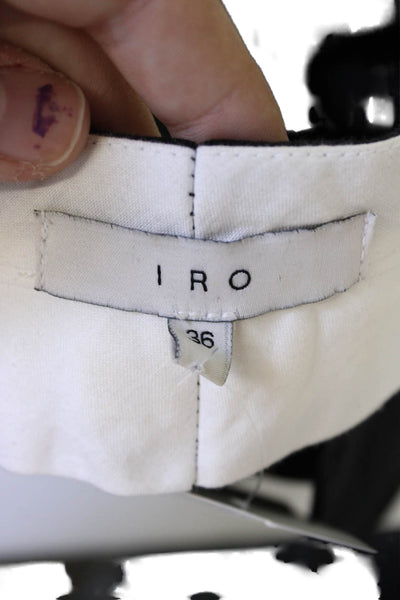 IRO Womens Capri Pants Black Polyester Blend Zip Inseam 23 Size 36