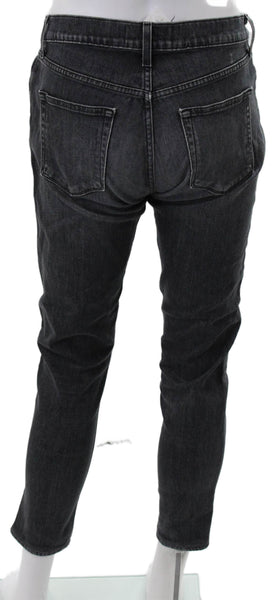 J Brand Womens Ankle Jeans Black Cotton Blend Button Size 31