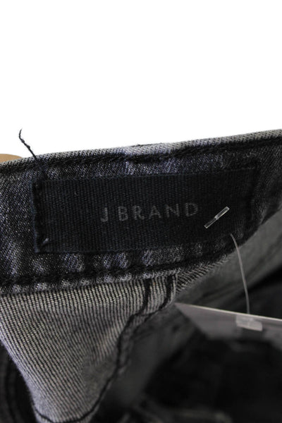 J Brand Womens Ankle Jeans Black Cotton Blend Button Size 31