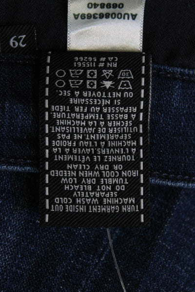 7 For All Mankind Womens Straight Jeans Blue Button Mid Rise Size 29