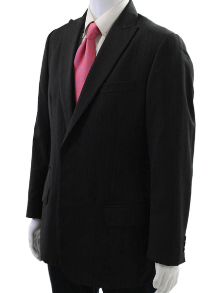 Dolce & Gabbana Mens Striped Gray Viscose Blazer Size 52