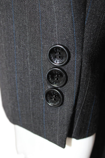 Dolce & Gabbana Mens Striped Gray Viscose Blazer Size 52