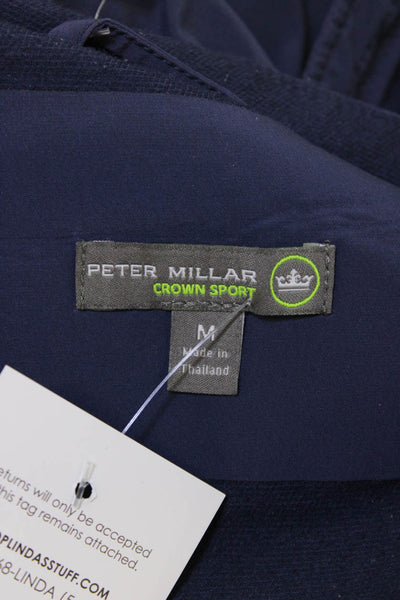Peter Millar Mens Windbreaker Blue Zip Polyester Blend Long Sleeve Size M