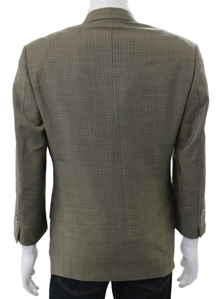 Ermenegildo Zegna Mens Blue Wool Check Blazer Size 48