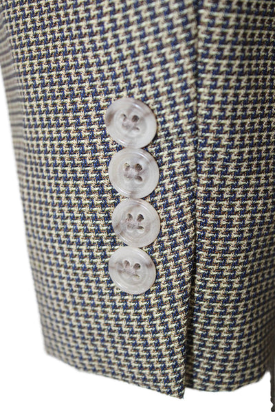 Ermenegildo Zegna Mens Blue Wool Check Blazer Size 48