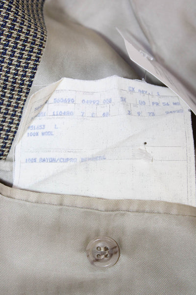 Ermenegildo Zegna Mens Blue Wool Check Blazer Size 48