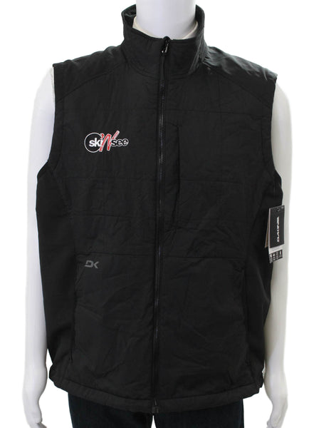 Dakine Mens Quilted Nylon Ski Vest Black Zip Size L