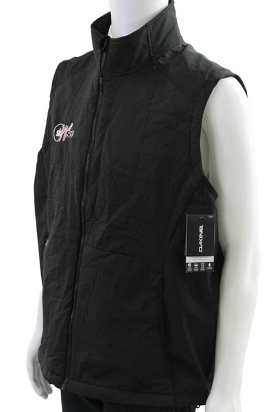 Dakine Mens Quilted Nylon Ski Vest Black Zip Size L