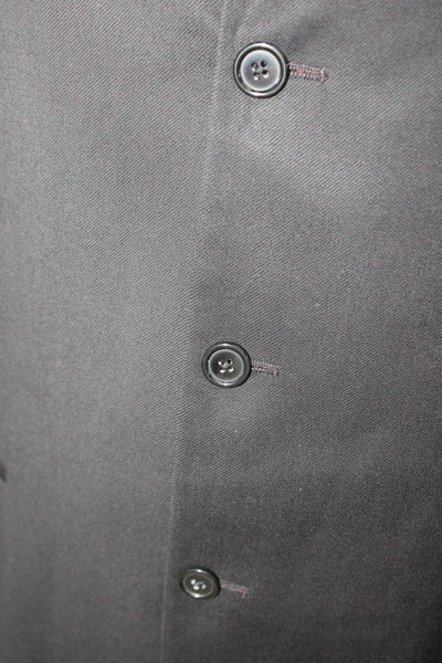 Donna Karan Mens Wool Black Blazer Button Closure Size 36