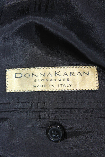 Donna Karan Mens Wool Black Blazer Button Closure Size 36