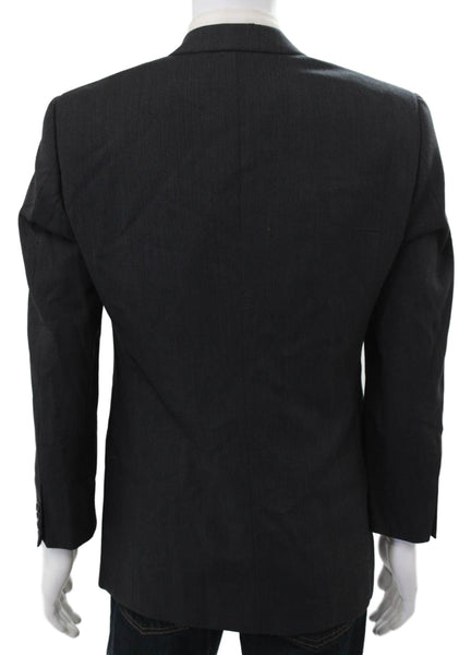 Armani Collezioni Mens Blazer Gray Wool Herringbone Button Size 38