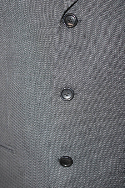 Armani Collezioni Mens Blazer Gray Wool Herringbone Button Size 38