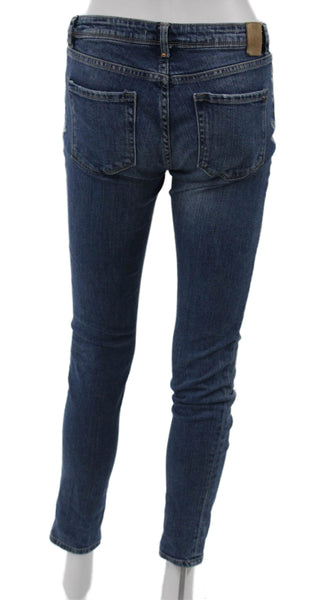 Zara Trafaluc Womens Skinny Jeans Blue Denim Low Rise Inseam 31 Size 4