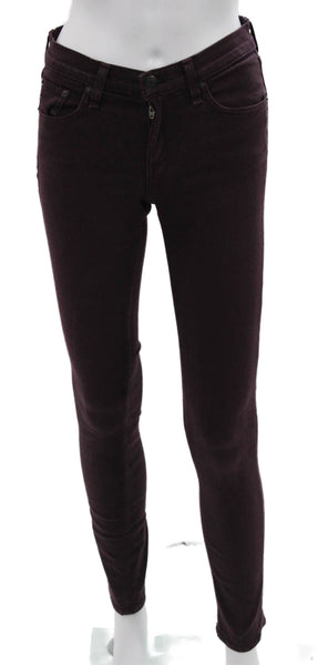 Rag & Bone Jean Womens Purple Skinny Jeans Low Rise Cotton Blend Size 26