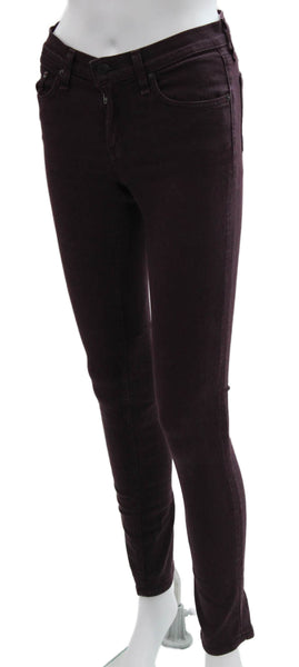 Rag & Bone Jean Womens Purple Skinny Jeans Low Rise Cotton Blend Size 26