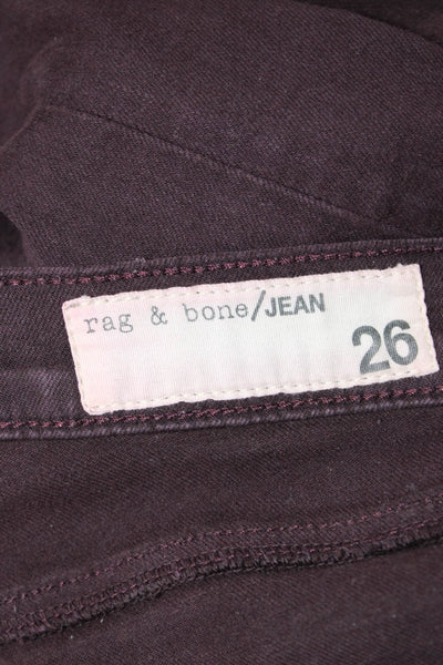Rag & Bone Jean Womens Purple Skinny Jeans Low Rise Cotton Blend Size 26