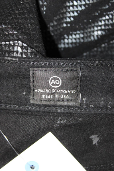 AG Adriano Goldschmied Women Skinny Black Striped Mid Rise Jeans Size 27