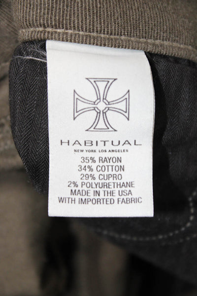 Habitual Women Skinny Jeans Green Rayon Mid Rise Button Size 27