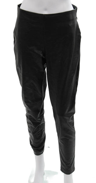 Vince Camuto Women Black Polyurethane Ankle Leggings Zip Closure Size S