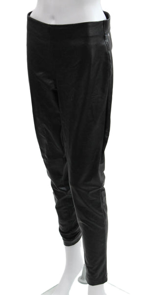 Vince Camuto Women Black Polyurethane Ankle Leggings Zip Closure Size S