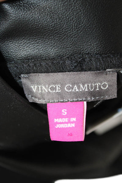 Vince Camuto Women Black Polyurethane Ankle Leggings Zip Closure Size S