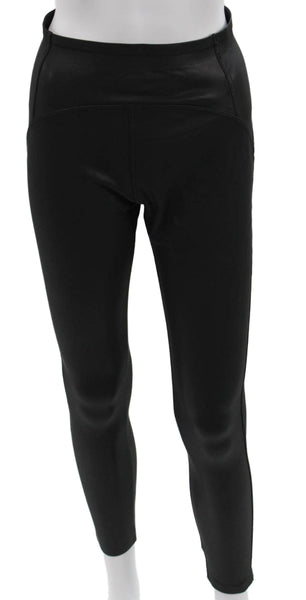 Buru Womens Cropped Black Polyurethane Maternity Leggings Size M