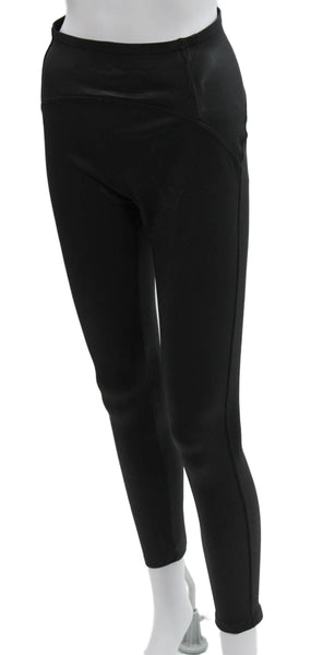Buru Womens Cropped Black Polyurethane Maternity Leggings Size M
