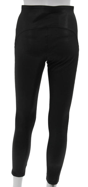 Buru Womens Cropped Black Polyurethane Maternity Leggings Size M