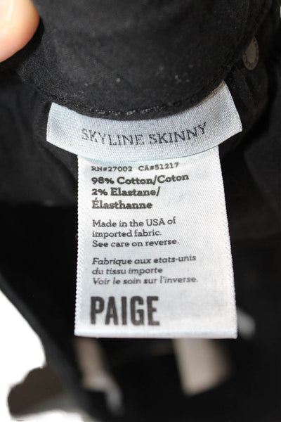 Paige Womens Skinny Black Jeans Low Rise Cotton Blend Inseam 27 Size 26