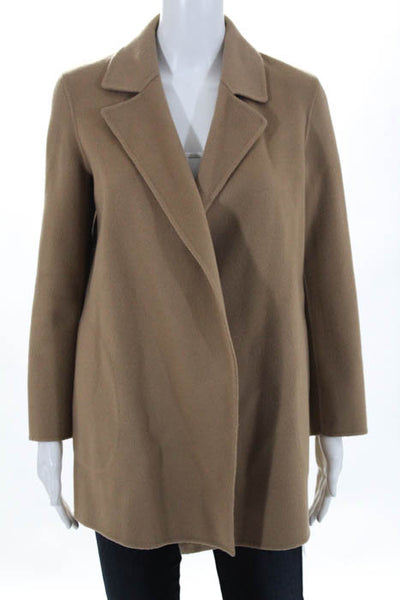 Theory Camel Wool Long Sleeve Notched Collar Basic Jacket Size Petite