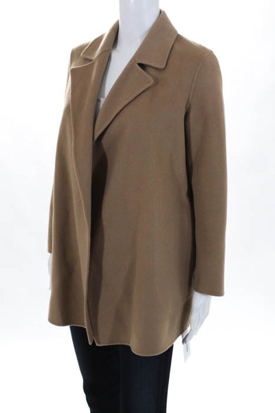 Theory Camel Wool Long Sleeve Notched Collar Basic Jacket Size Petite