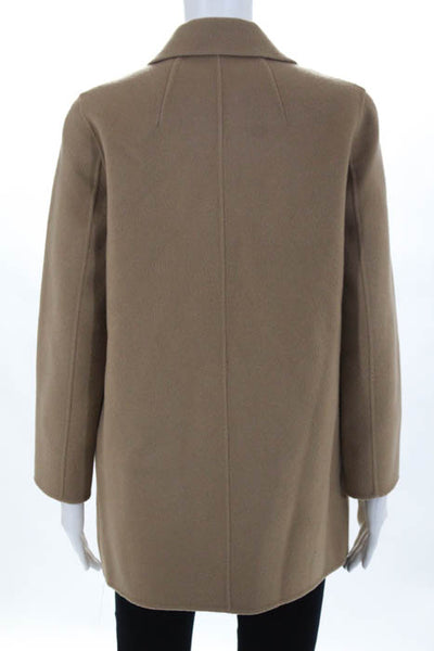 Theory Camel Wool Long Sleeve Notched Collar Basic Jacket Size Petite