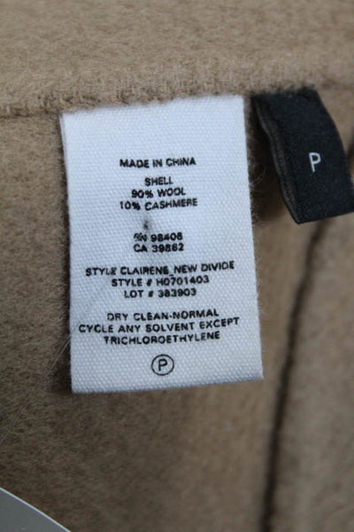 Theory Camel Wool Long Sleeve Notched Collar Basic Jacket Size Petite