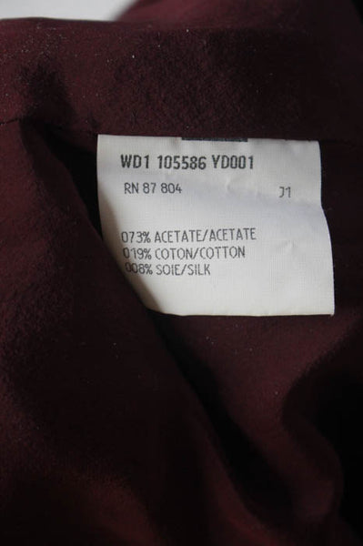 Yves Saint Laurent Maroon Velvet Midi Skirt Size European 36