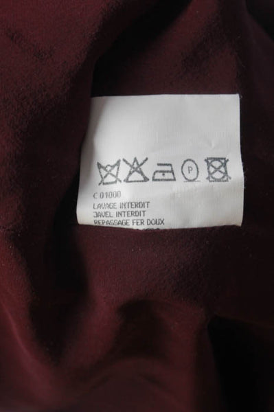 Yves Saint Laurent Maroon Velvet Midi Skirt Size European 36