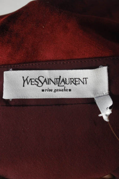 Yves Saint Laurent Maroon Velvet Midi Skirt Size European 36