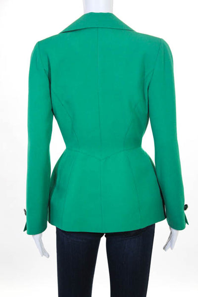 Thierry Mugler Green Wool Blend Long Sleeve Blazer French Size 36 US Size 4