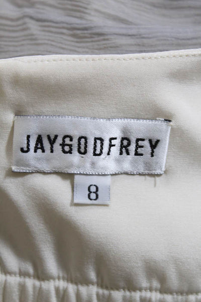 Jay Godfrey Creme Gray Sleeveless High Waist Scoop Neck Dress Size 8