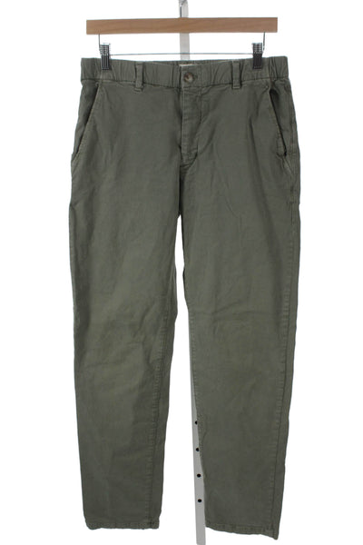Marine Layer Mens Chino Pants Green Button 50% Organic Cotton Size M