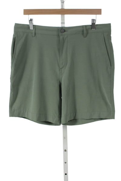 Faherty Mens Chino Shorts Green Polyester Button Summer Size 33