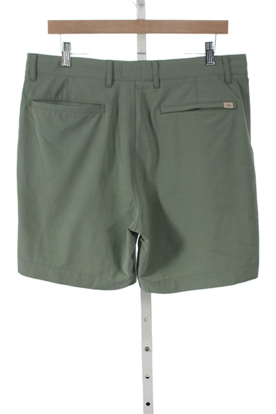 Faherty Mens Chino Shorts Green Polyester Button Summer Size 33