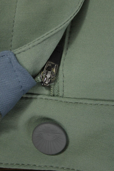 Faherty Mens Chino Shorts Green Polyester Button Summer Size 33