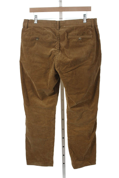Polo Ralph Lauren Mens Chino Pants Brown Button 99% Cotton Size 33