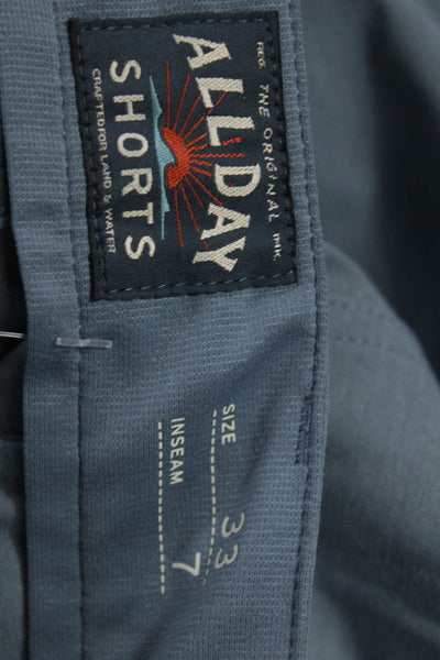 Faherty Mens Chino Shorts Blue Beach Button Size 33