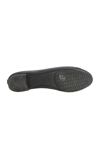 Michael Michael Kors Womens Leather Lock Accent Cap Toe Flats Black Size 8