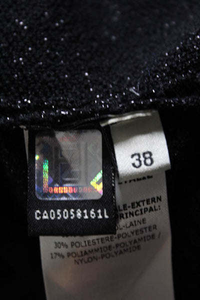 Fendi Black Wool Sheer Skinny Leggings Size Italian 38 NEW $500