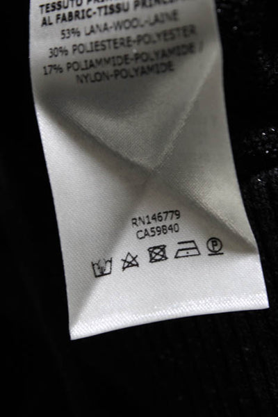 Fendi Black Wool Sheer Skinny Leggings Size Italian 38 NEW $500