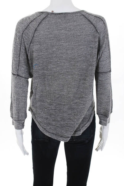 Rebecca Taylor Grey Crew Neck Long Sleeve Sweater Top Size Large