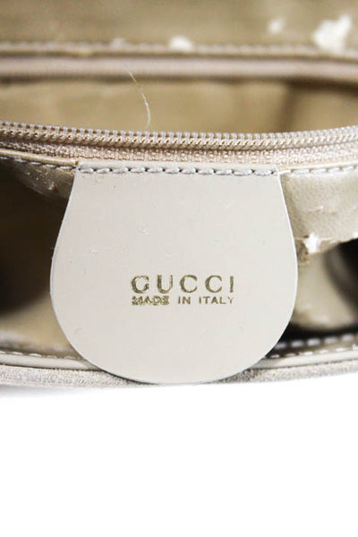 Gucci Beige Suede Leather Trim Shoulder Handbag